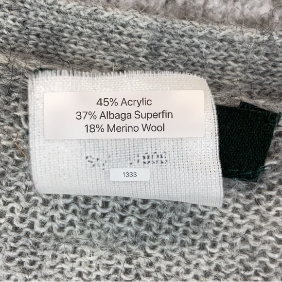 Vtg. J. Crew merino wool alpaca cardigan XS soft gray sparkle buttons pockets - Picture 8 of 11